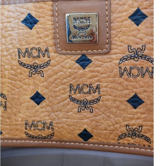 Authentic‼️Please Send To  Poshmark NEW RARE MCM STRIPE Logo Tote